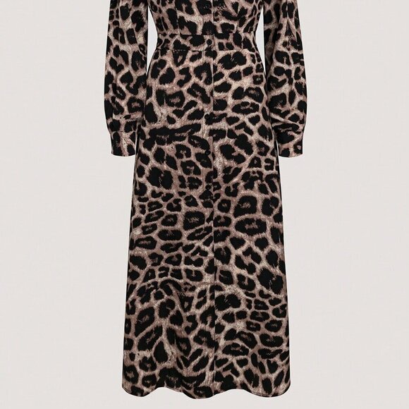 Multicolor Casual Women's Long Sleeve Polo Collar Blouse & Dress - Picture 4 of 6